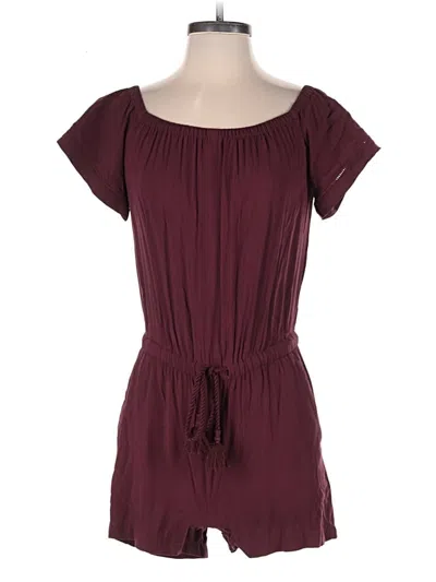 Pre-owned Ann Taylor Loft Outlet Romper In Burgundy