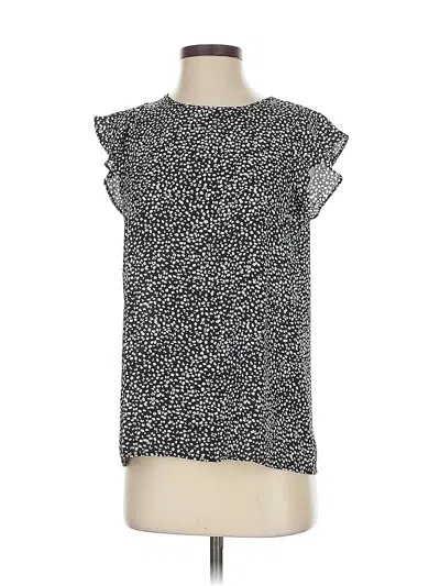 Pre-owned Ann Taylor Loft Outlet Short Sleeve Blouse In Black
