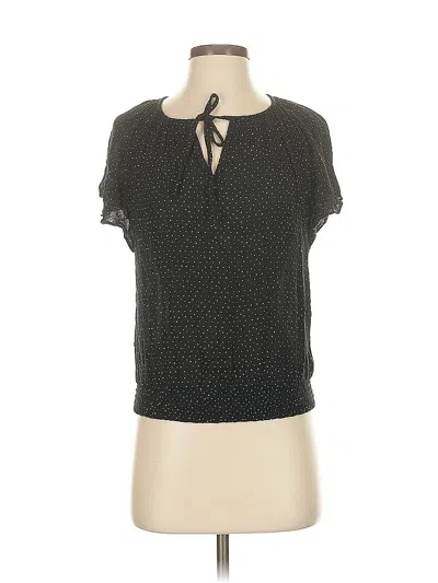 Pre-owned Ann Taylor Loft Outlet Short Sleeve Blouse In Black