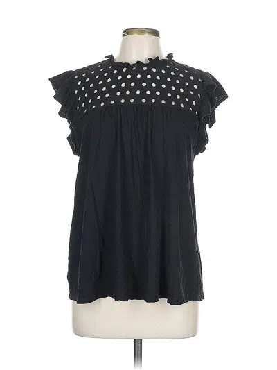 Pre-owned Ann Taylor Loft Outlet Short Sleeve Blouse In Black