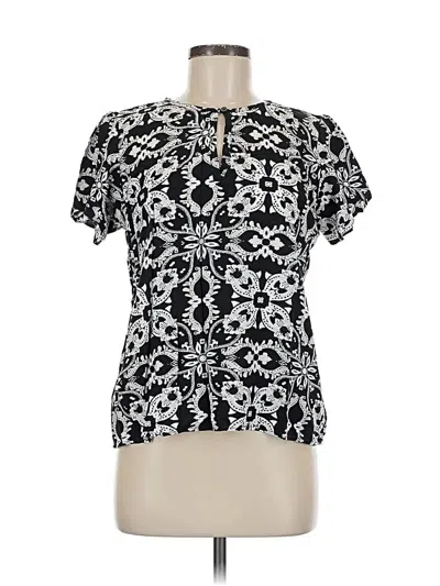 Pre-owned Ann Taylor Loft Outlet Short Sleeve Blouse In Black