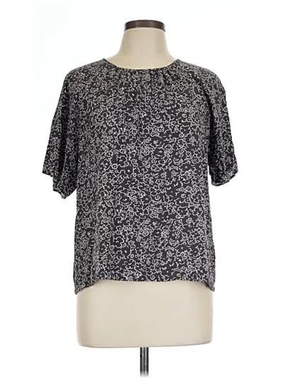 Pre-owned Ann Taylor Loft Outlet Short Sleeve Blouse In Black