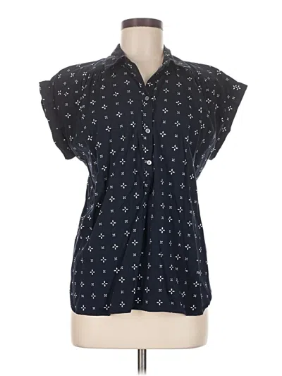 Pre-owned Ann Taylor Loft Outlet Short Sleeve Blouse In Black