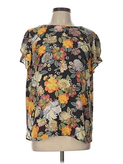 Pre-owned Ann Taylor Loft Outlet Short Sleeve Blouse In Black