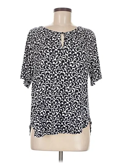 Pre-owned Ann Taylor Loft Outlet Short Sleeve Blouse In Blue
