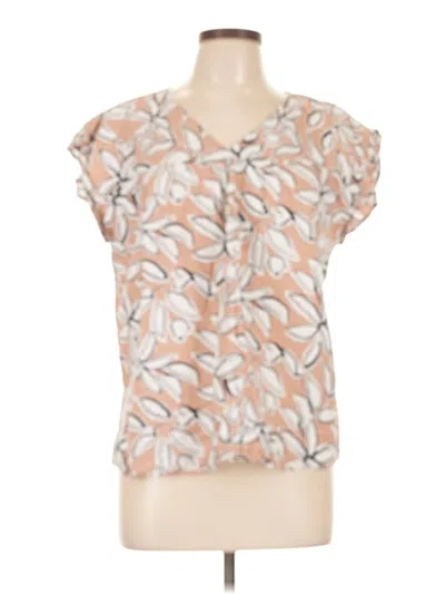 Pre-owned Ann Taylor Loft Outlet Short Sleeve Blouse In Brown