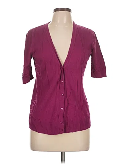 Pre-owned Ann Taylor Loft Outlet Short Sleeve Blouse In Burgundy