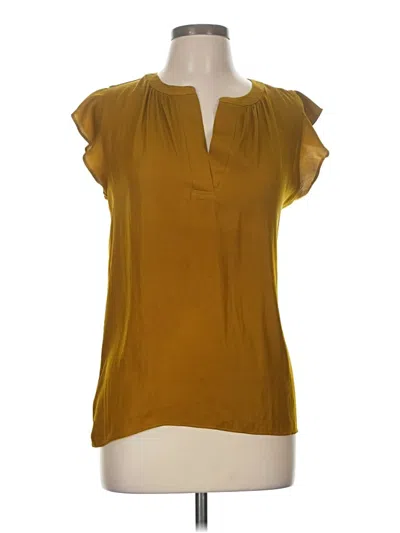 Pre-owned Ann Taylor Loft Outlet Short Sleeve Blouse In Gold