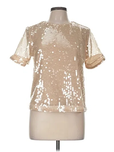 Ann Taylor Loft Outlet Short Sleeve Blouse In Gold