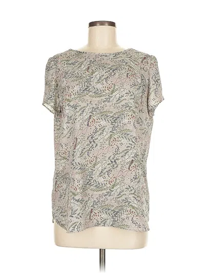 Pre-owned Ann Taylor Loft Outlet Short Sleeve Blouse In Gray