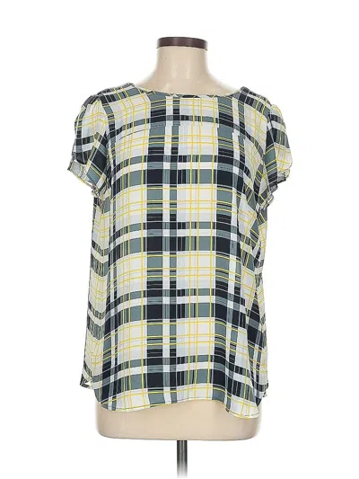 Pre-owned Ann Taylor Loft Outlet Short Sleeve Blouse In Gray