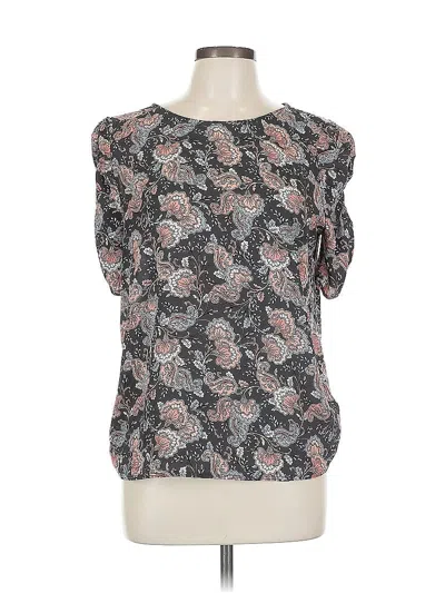 Pre-owned Ann Taylor Loft Outlet Short Sleeve Blouse In Gray