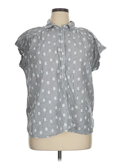 Pre-owned Ann Taylor Loft Outlet Short Sleeve Blouse In Gray