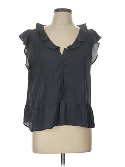 Pre-owned Ann Taylor Loft Outlet Short Sleeve Blouse In Gray