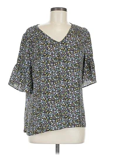 Pre-owned Ann Taylor Loft Outlet Short Sleeve Blouse In Gray