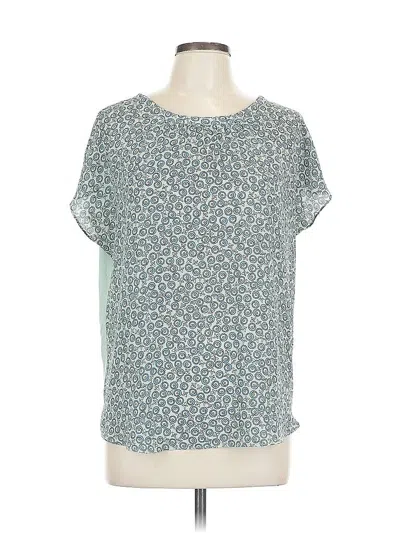 Pre-owned Ann Taylor Loft Outlet Short Sleeve Blouse In Green