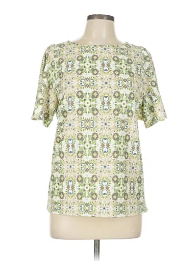 Pre-owned Ann Taylor Loft Outlet Short Sleeve Blouse In Green