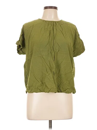 Pre-owned Ann Taylor Loft Outlet Short Sleeve Blouse In Green