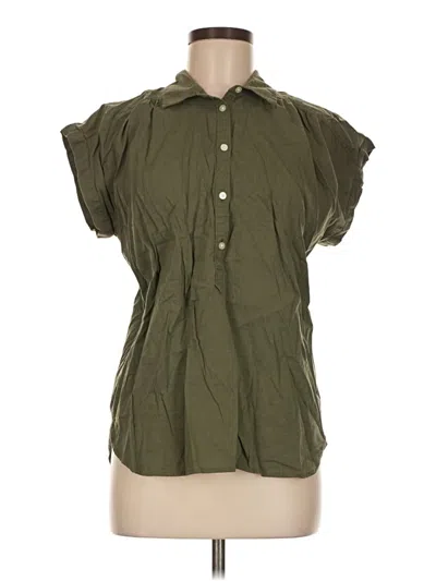Pre-owned Ann Taylor Loft Outlet Short Sleeve Blouse In Green