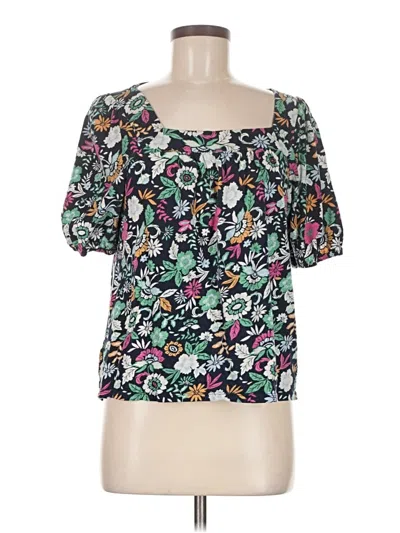 Pre-owned Ann Taylor Loft Outlet Short Sleeve Blouse In Green