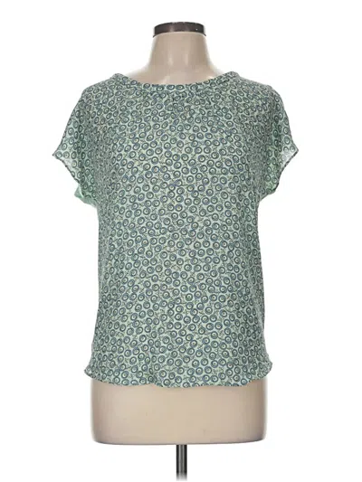 Pre-owned Ann Taylor Loft Outlet Short Sleeve Blouse In Green
