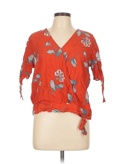 Pre-owned Ann Taylor Loft Outlet Short Sleeve Blouse In Orange