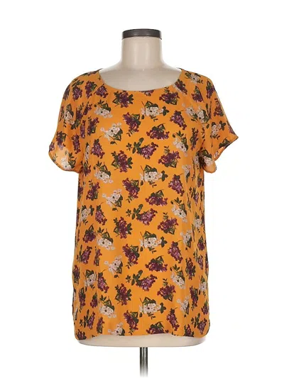 Pre-owned Ann Taylor Loft Outlet Short Sleeve Blouse In Orange