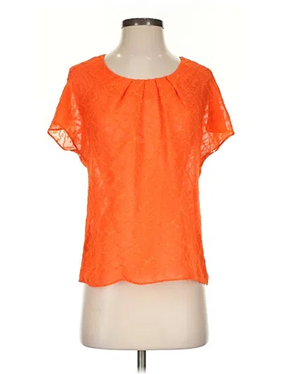 Pre-owned Ann Taylor Loft Outlet Short Sleeve Blouse In Orange