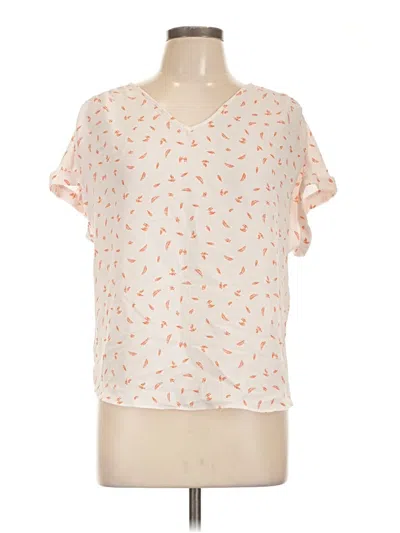Pre-owned Ann Taylor Loft Outlet Short Sleeve Blouse In Orange