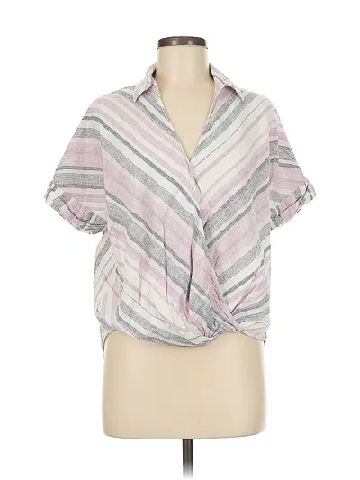 Pre-owned Ann Taylor Loft Outlet Short Sleeve Blouse In Pink
