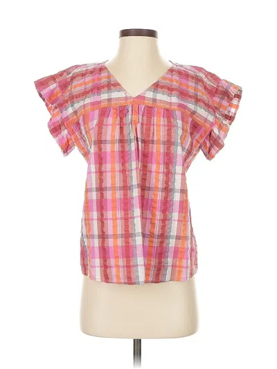 Pre-owned Ann Taylor Loft Outlet Short Sleeve Blouse In Pink