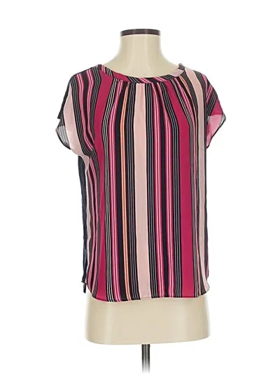Pre-owned Ann Taylor Loft Outlet Short Sleeve Blouse In Pink