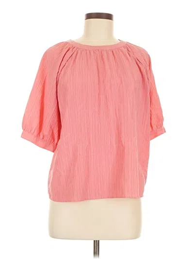 Pre-owned Ann Taylor Loft Outlet Short Sleeve Blouse In Pink
