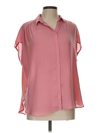Pre-owned Ann Taylor Loft Outlet Short Sleeve Blouse In Pink