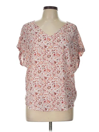 Pre-owned Ann Taylor Loft Outlet Short Sleeve Blouse In Pink