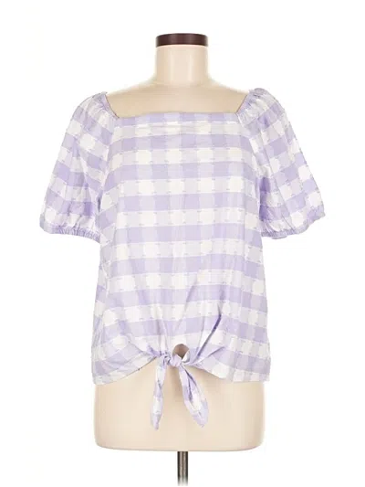 Pre-owned Ann Taylor Loft Outlet Short Sleeve Blouse In Purple
