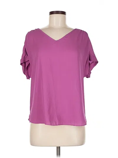 Pre-owned Ann Taylor Loft Outlet Short Sleeve Blouse In Purple