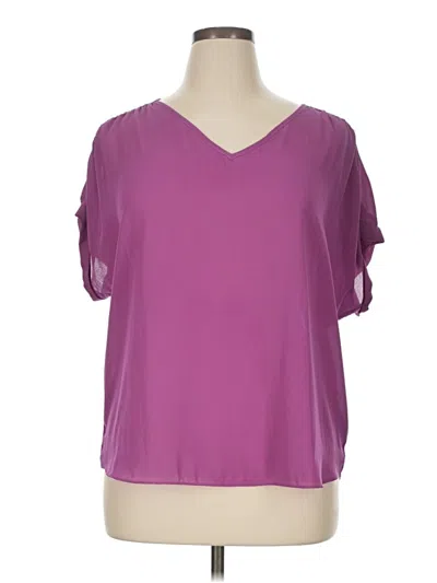 Pre-owned Ann Taylor Loft Outlet Short Sleeve Blouse In Purple