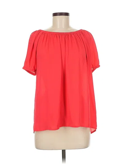Pre-owned Ann Taylor Loft Outlet Short Sleeve Blouse In Red