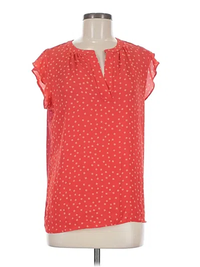 Ann Taylor Loft Outlet Short Sleeve Blouse In Red