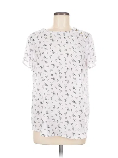 Pre-owned Ann Taylor Loft Outlet Short Sleeve Blouse In White