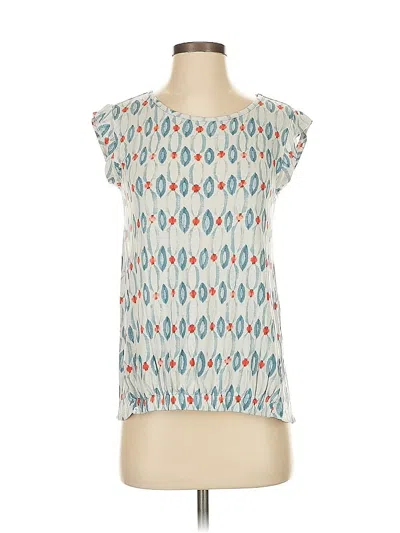 Pre-owned Ann Taylor Loft Outlet Short Sleeve Blouse In White