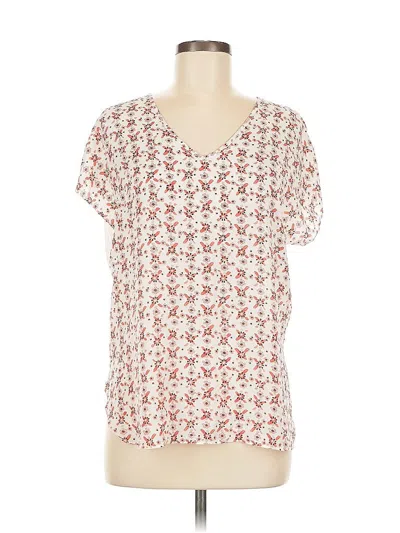 Pre-owned Ann Taylor Loft Outlet Short Sleeve Blouse In White