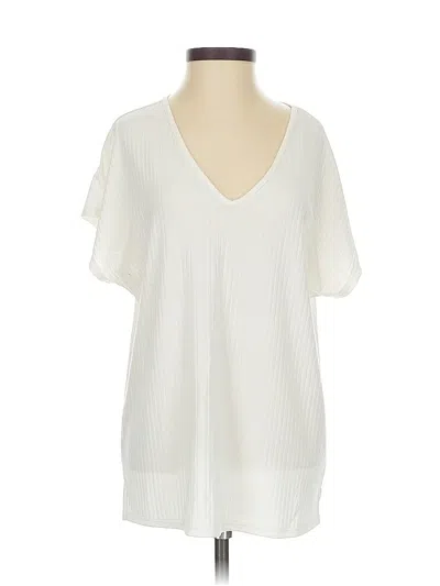 Pre-owned Ann Taylor Loft Outlet Short Sleeve Blouse In White