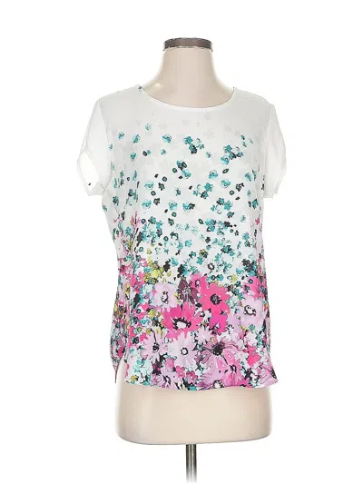 Pre-owned Ann Taylor Loft Outlet Short Sleeve Blouse In White