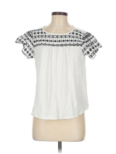 Pre-owned Ann Taylor Loft Outlet Short Sleeve Blouse In White