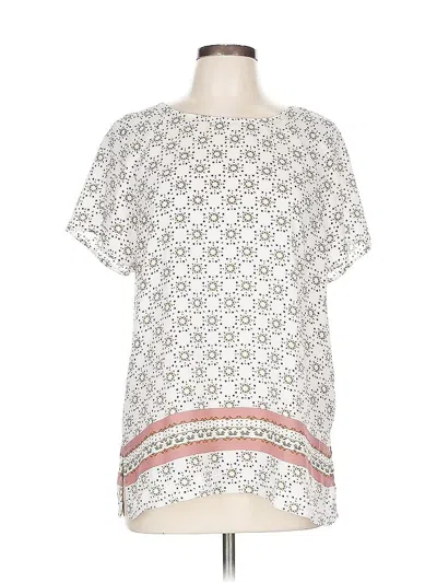 Pre-owned Ann Taylor Loft Outlet Short Sleeve Blouse In White