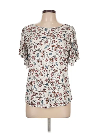 Pre-owned Ann Taylor Loft Outlet Short Sleeve Blouse In White