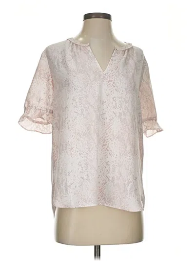 Pre-owned Ann Taylor Loft Outlet Short Sleeve Blouse In White