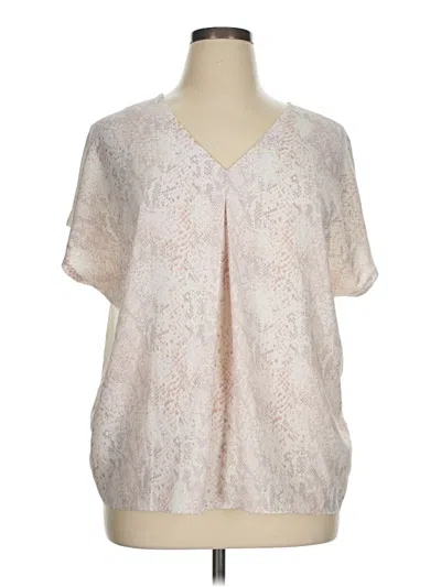 Pre-owned Ann Taylor Loft Outlet Short Sleeve Blouse In White